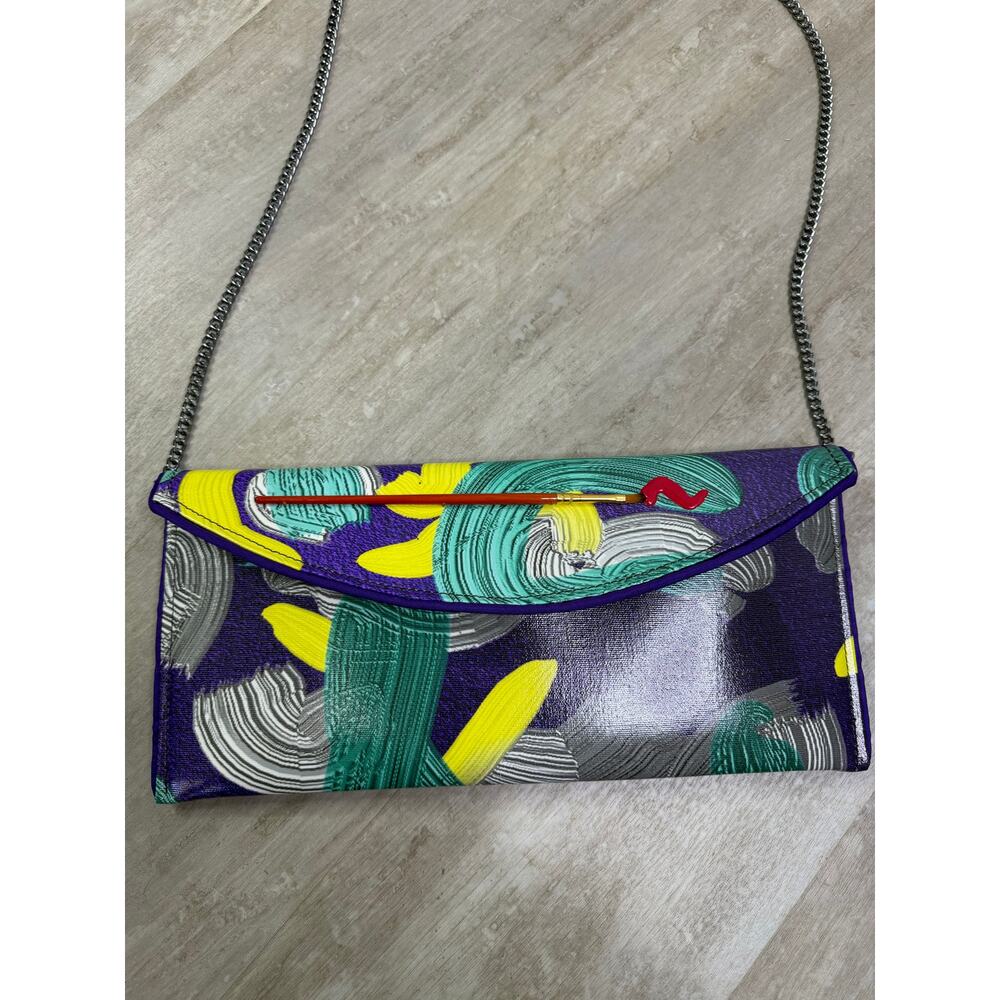 Kent Stetson Paint Me a Beauty Clutch Purse Artist Brush Strokes - Picture 6 of 9